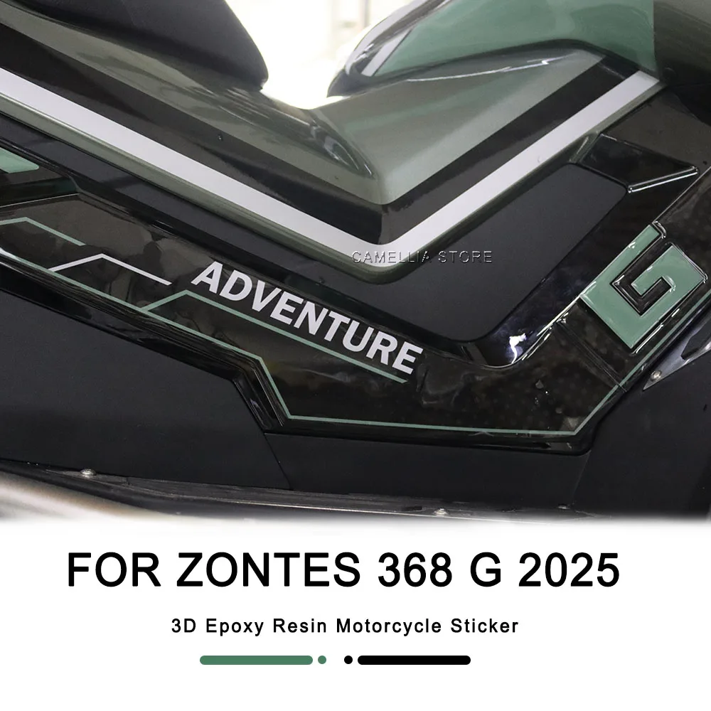 

for Zontes 368G 2025 Motorcycle Accessories 3d Epoxy Black Motorcycle Side Sticker Waterproof Sticker Newly Launched Sticker