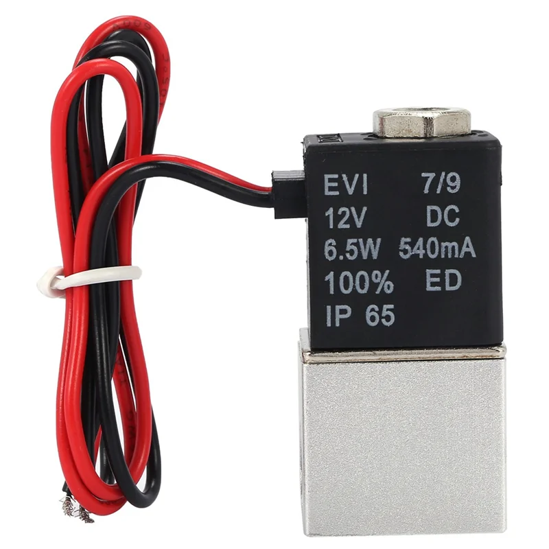 ABSS-2X DC12V Solenoid Valve 1/4 Inch 2 Way Normally Closed Direct-Acting Pneumatic Valves For Water Air Gas