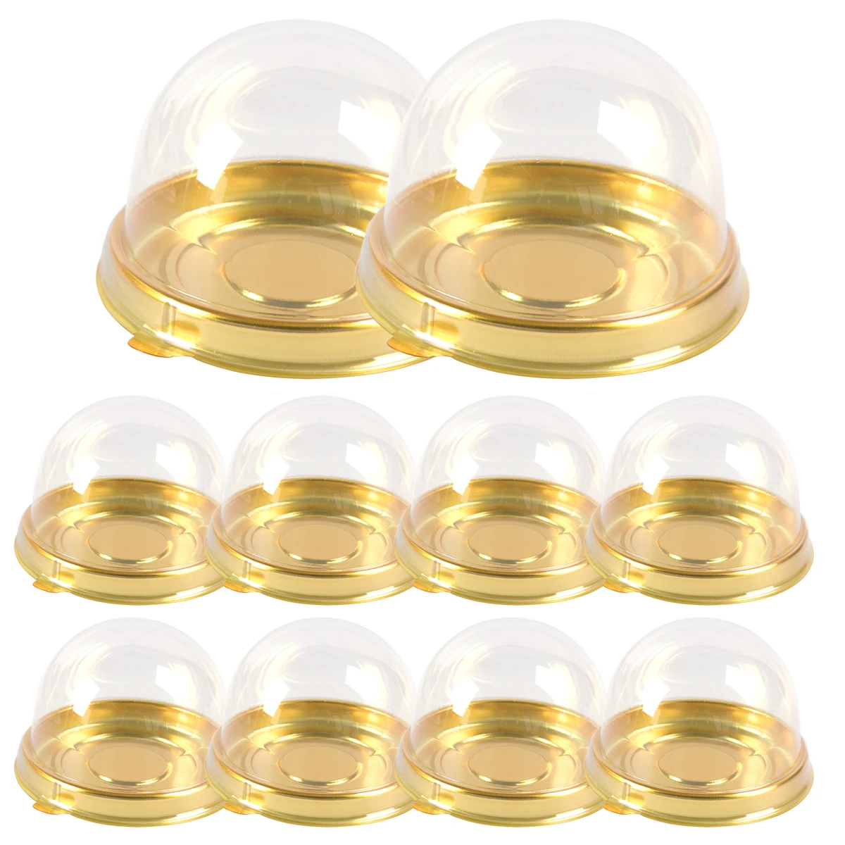 50pcs Mini Transparent Cake Box Container Transparent Cupcake Dome Pastry Baking Packaging Boxes Wedding Party Supplies Gifts