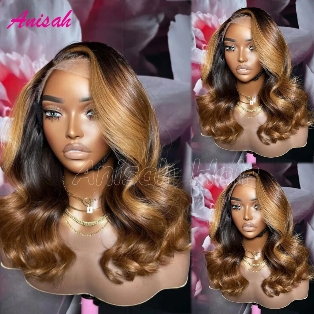 

Remy Virgin Hair 13x4 HD Transparent Lace Frontal Wig Glueless Highlight Colored Lace Front Closure Human Hair Wigs Preplucked