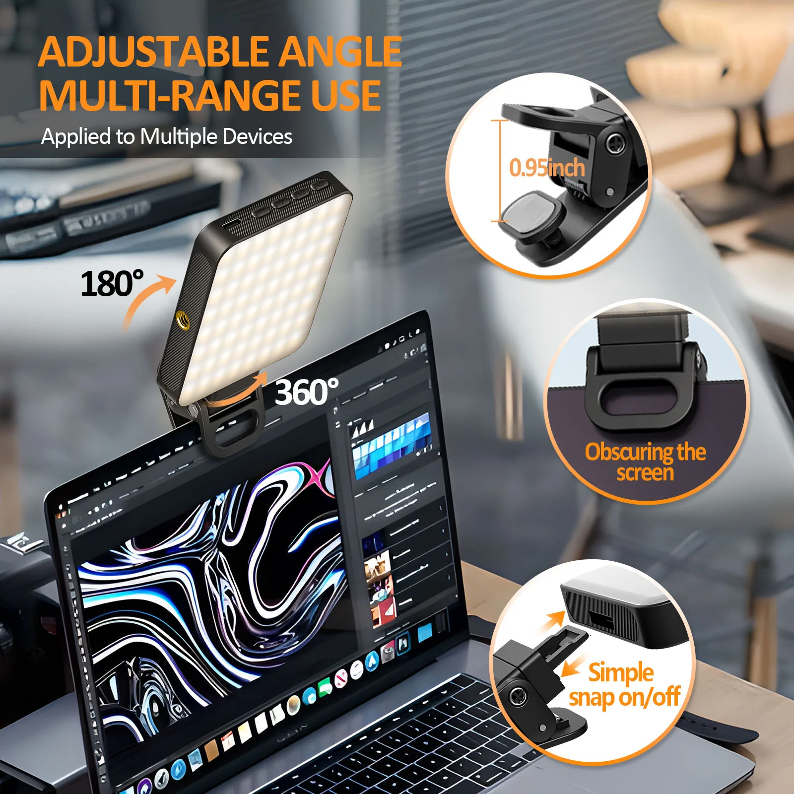 Luz LED magnética para Selfie, luz giratoria de 360 ° para vídeo, portátil, Magsafe, para Notebook, teléfono, 15, 14, 13, 12, cámara, 3000K-6500K