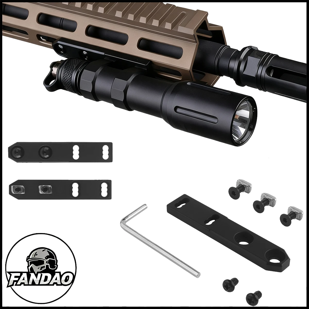 

Tactical Flashlight Extension Mount M-LOK Hunting Airsoft Accessory Adjustable Scout Light Metal Base for MODLITE SUREFIER