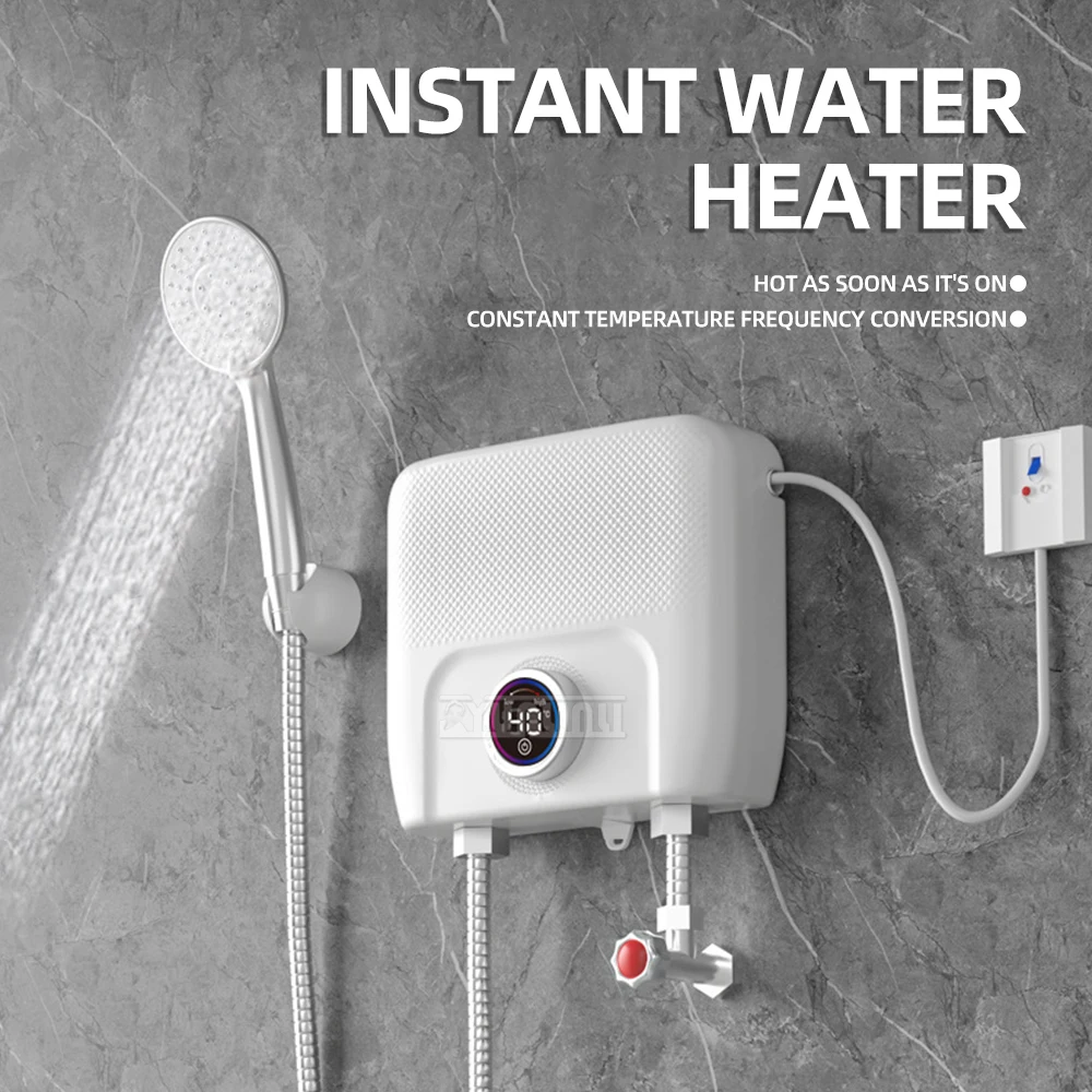 Wall Mounted Electric Water Heater with Display Thermostatic Control Instant Water Heater Kitchen Smart Water Heater
