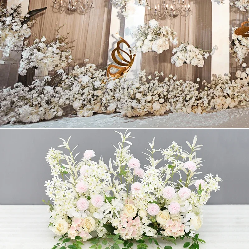 

Customized Wedding Simulation Flower Arrangement, T-Stage Layout, Background Props, Road Lead Window, Floral Flower Arrangement