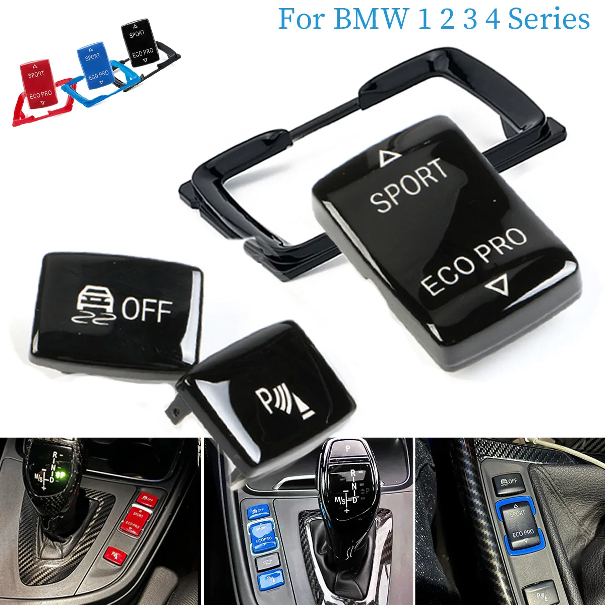 Car Center Console Sport Eco Pro Drive Mode Switch Cover & Button Frame Replace For BMW 1 2 3 4 Series F20 F22 F30 F34 F32 F36