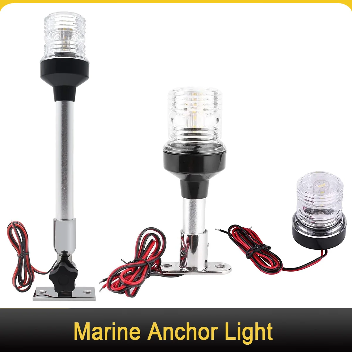 

12-дюймовый навигационный фонарь, водонепроницаемый светодиодный якорь, лодка, яхта, морской навигационный якорь, 12 В, парусный сигнальный светильник, 360 градусов
