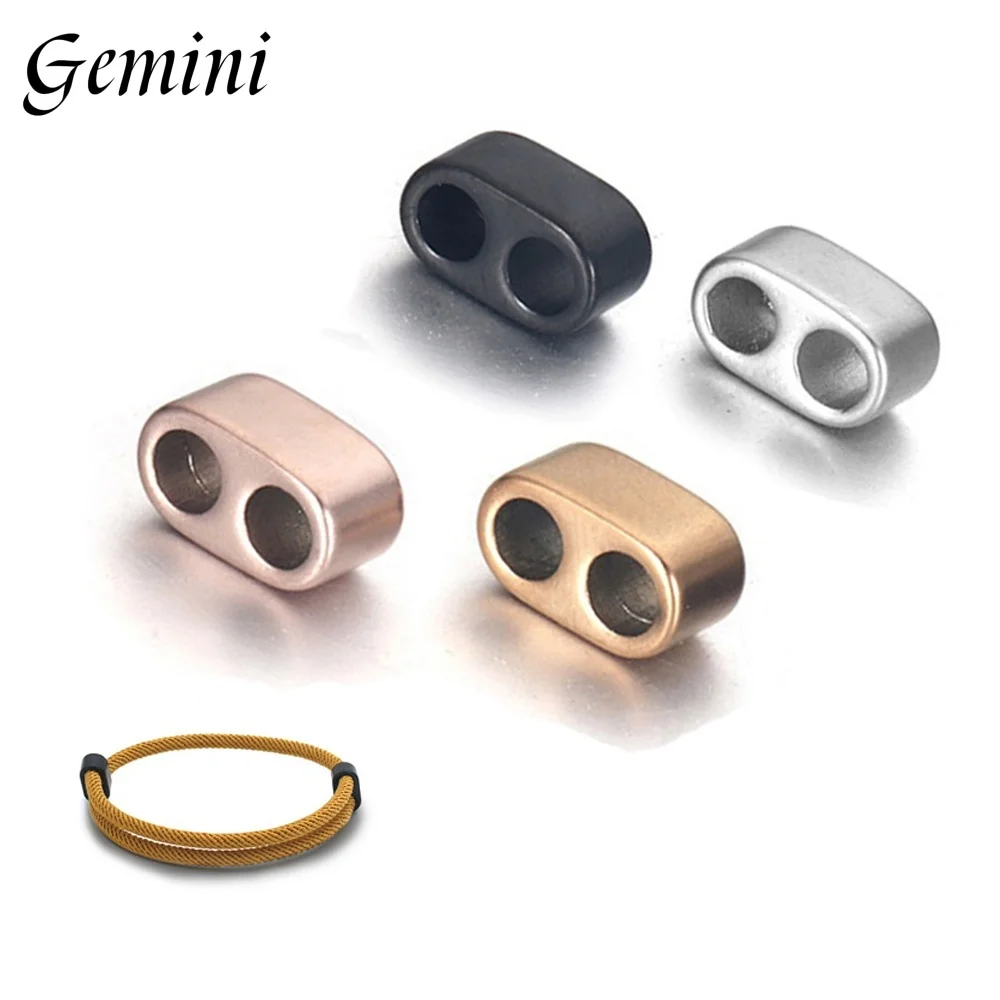 

10 шт., торцевые заглушки из нержавеющей стали, бусины-разделители 3 мм, 4 мм, соединительная застежка для регулируемого браслета, миланская веревка, фурнитура для изготовления ювелирных изделий