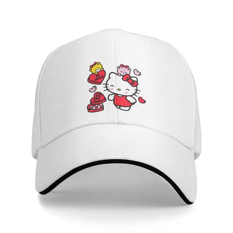 Personalized Hello Kitty Be Mine Candy Valentines Baseball Cap Women Men Breathable Dad Hat Sports