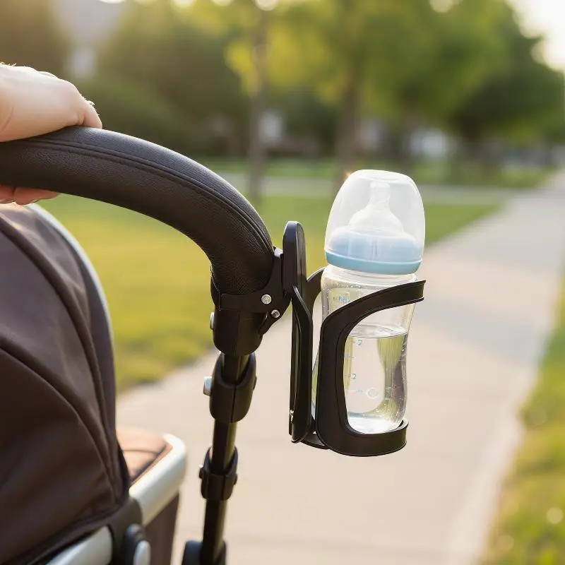 Universal Stroller Cup Holder Quick Release Anti Slip, Drink Caddy for Strollers Bikes Wheelchairs Adjustable Outdoor Cup Holder