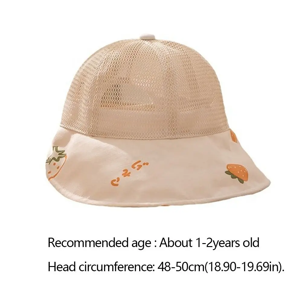 Cute Sun Hats Casual Summer Strawberry Print Sunscreen Cap Portable Mesh Visor Cap for Kids image 6