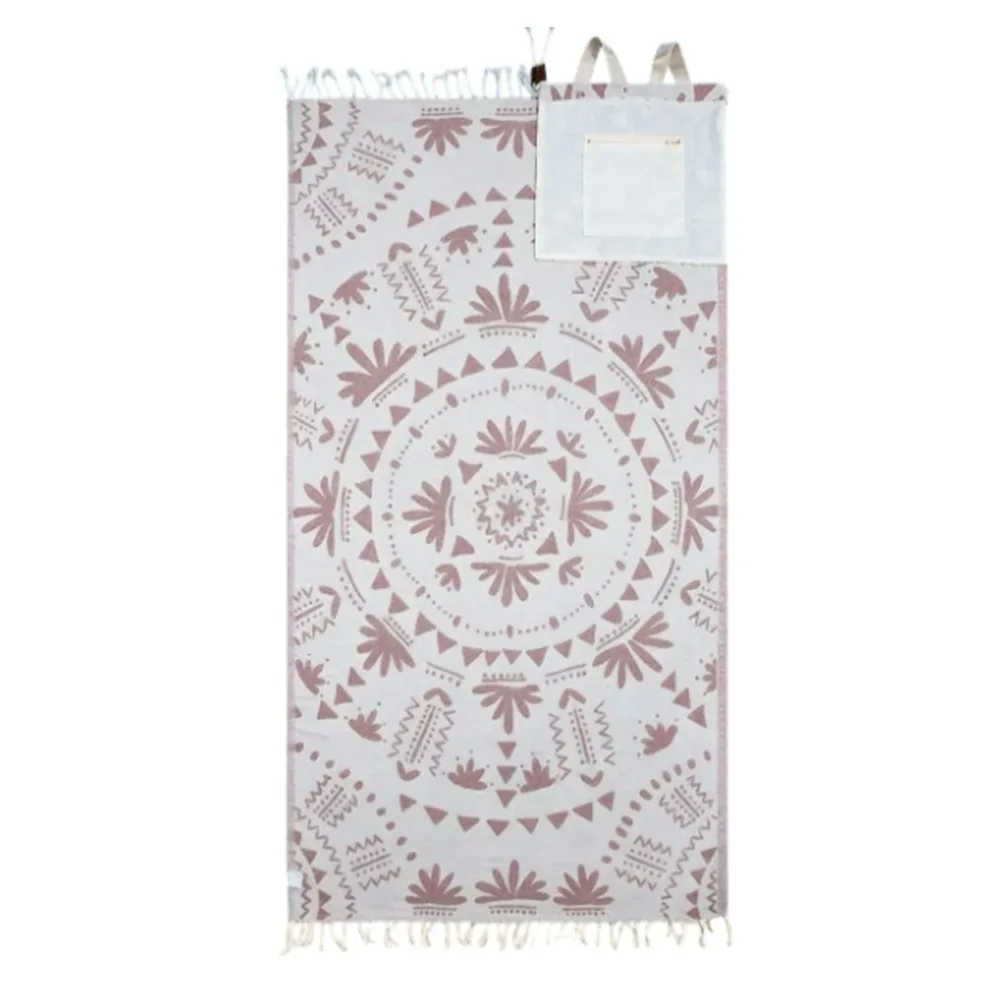 Portable 2-in-1 Convertible Towel & Backpack Wearable Oversized Beach Towel Quick-Dry with Inner Zip Pocket Beach Bag Summer