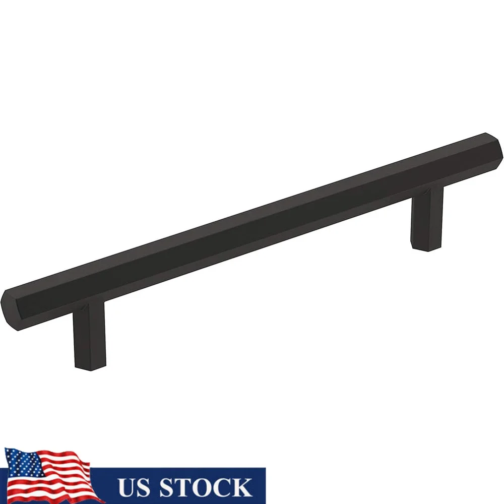 

Матовая черная ручка для шкафа, 128 мм, центральная цинковая фурнитура для ящика, простая установка, универсальный, прочный, современный дизайн