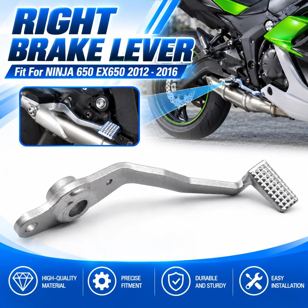 Fit For Kawasaki NINJA 650 2012 - 2016 ER6F ER6N EX650 Rear Brake Lever Foot Pedal NINJA650 ER-6F