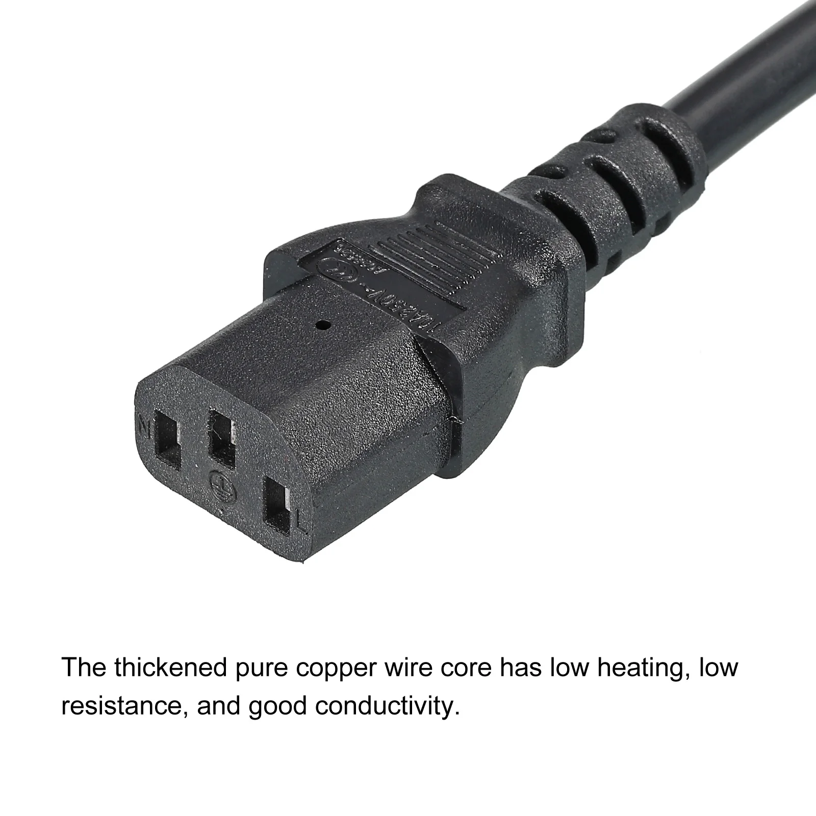 Cable de alimentación de CA de 0,5 m/1m/1,5 m, 3 pines C14 macho a C13 hembra, 1,5 mm2, 250V, 10A, Cable de extensión PDU para ordenador portátil, electrónica, TV y ordenador