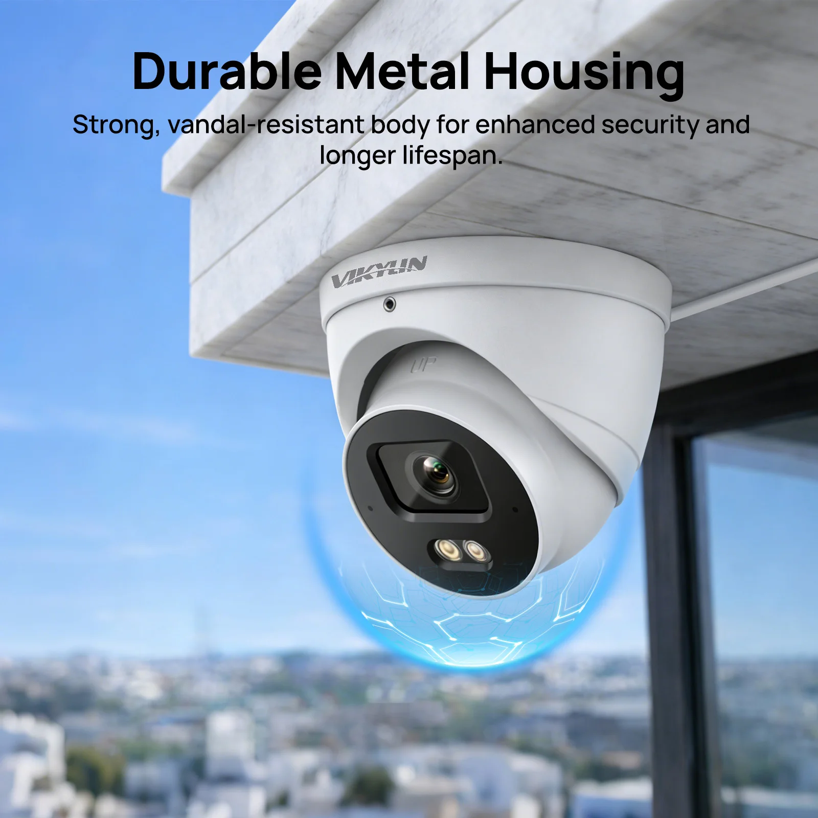 VIKYLIN 4MP Full Color IP Security Camera Perimeter Protection Built-in Mic Smart Motion Detection Outdoor Support IVS Onvif IP67 Metal Housing - view 6