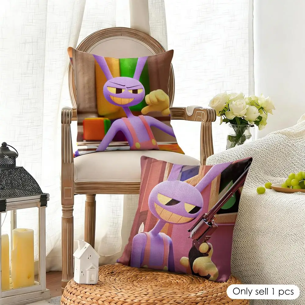 J-Jax Cartoon T-TADC Cushion Cover Organic Linen Square Pillow Case Durable Non-Allergenic And Kind To Skin