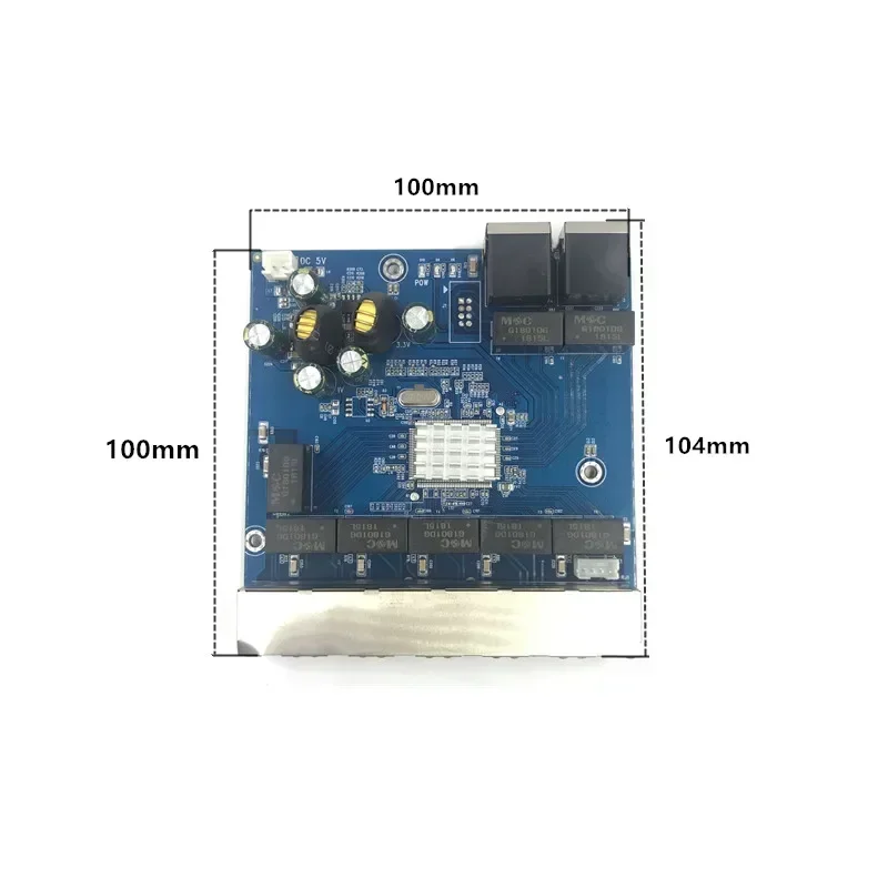 Industrial Ethernet Switch Module, 5 Portas Unificação, PCBA Board, OEM Auto-sensing Portas, 10 Mbps, 100 Mbps, 1000Mbps