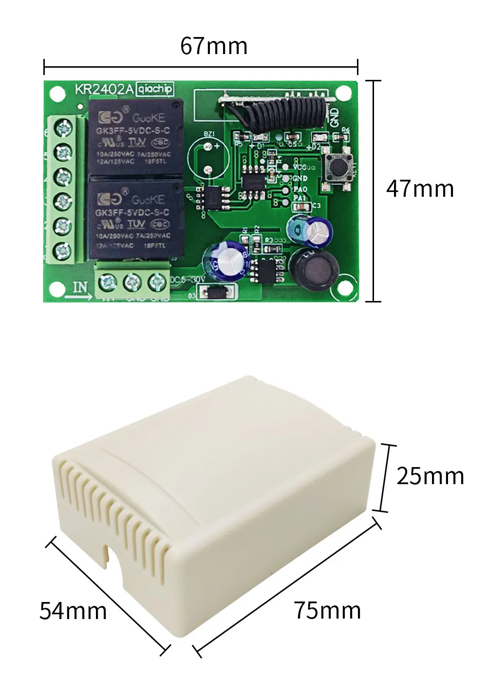 GERMA RF 433Mhz uniwersalny pilot DC 6V 12V 24V 2CH moduł przekaźnika odbiornik controllor przełącznik do lampy silnika LED drzwi