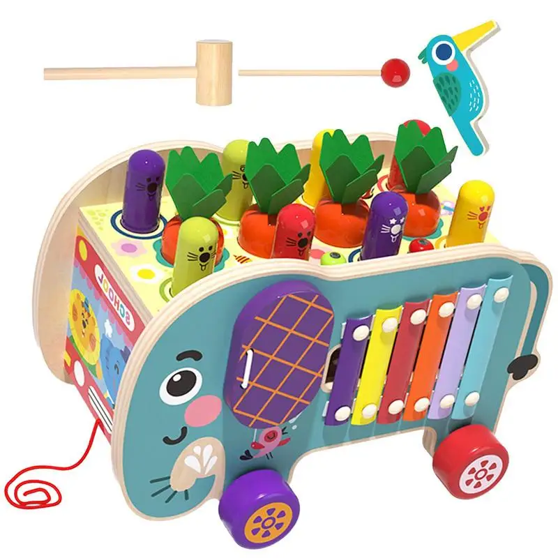 

8 In 1 Montessori Toys Educational Animal Maze Gear Clock Learning Toys 8-in-1 Design Activity Trailer Elephant Theme Enhances