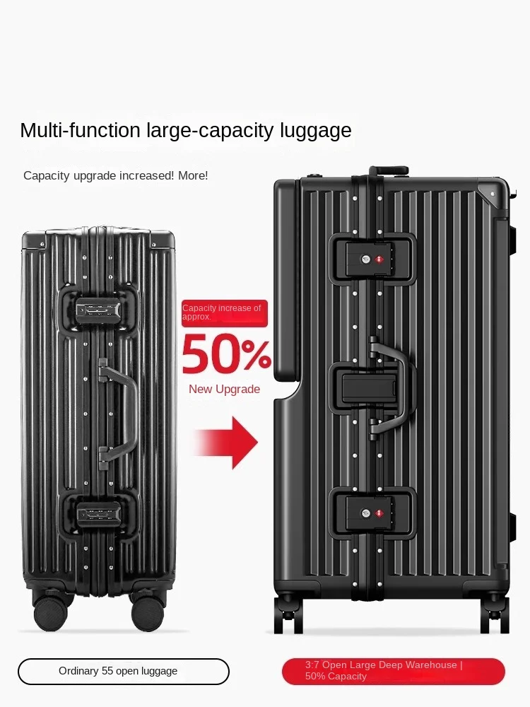 حقيبة فتح أمامية بإطار من الألومنيوم حامل بسعة كبيرة 28 بوصة أمتعة كبيرة الحجم 20 بوصة حقيبة سفر بمقصورة رحلة 2025 جديد