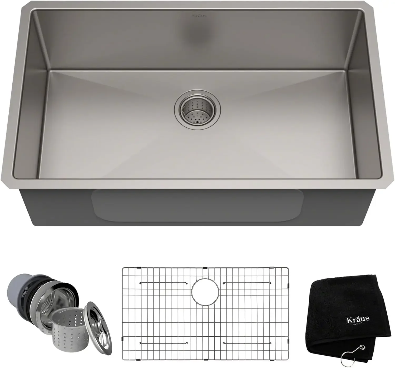 for KHU100-32 Standart PRO 16 Gauge Undermount Single Bowl Stainless Steel Kitchen Sink, 32 Inch