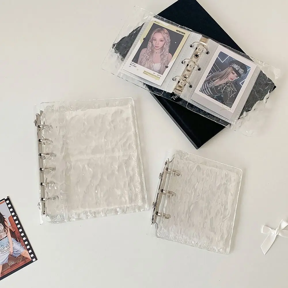 Acrylic Photo Album A5/A7/A8 Loose-leaf Photocard Holder Water Ripple Design Pictures Storage Booklet Instant Photo Display