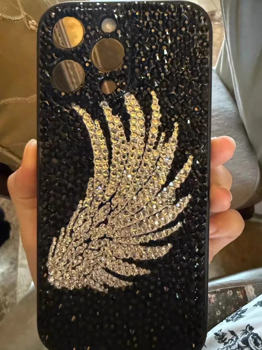 Suitable for iPhone mobile phones, with flashing water droplet and diamond pattern phone case
