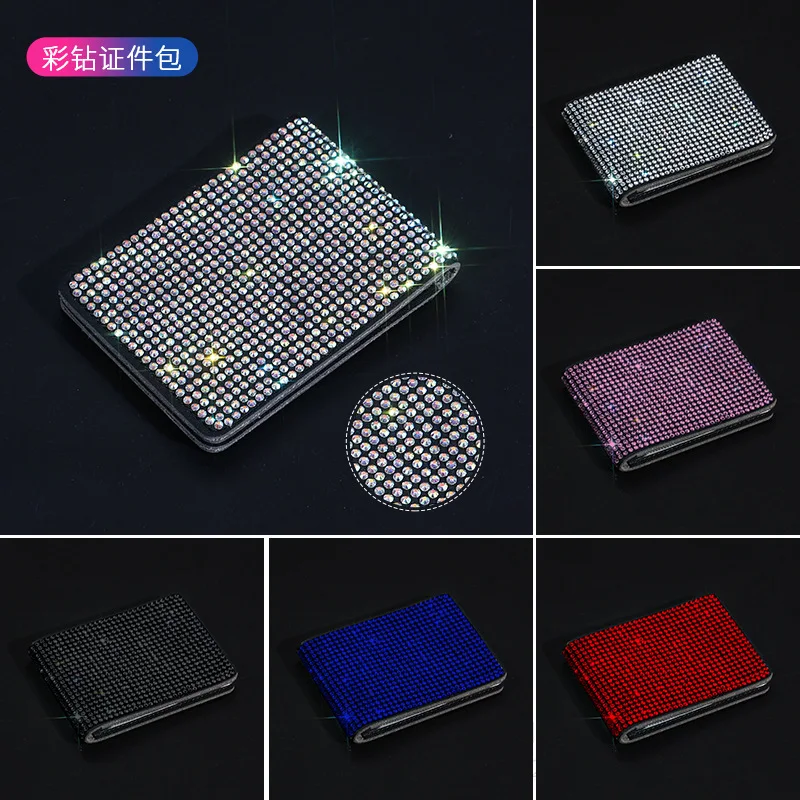 2022NEW Auto Driver License Holder Business Card Holder Unisex  Bling Car-Covers for  Documents Designer Square Travel Wallet