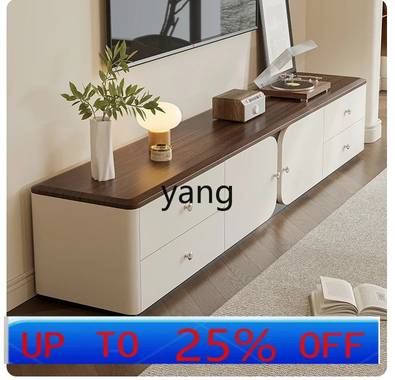 

Ltt light luxury modern simple rounded corner TV cabinet coffee table combination living room home medium ancient style