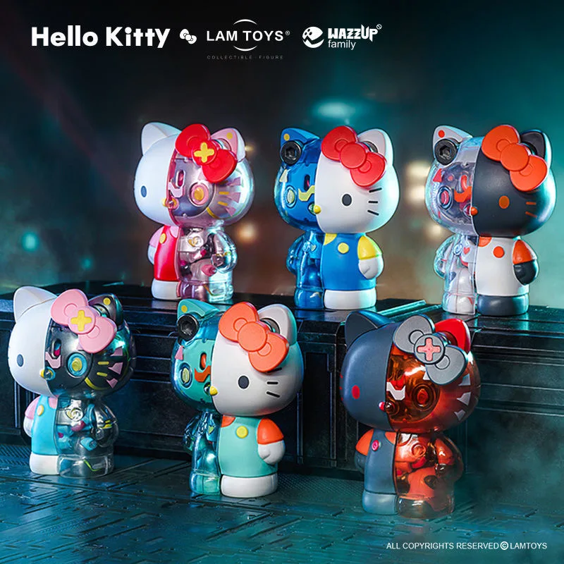 

New Sanrio Anime Hello Kitty Kt Cat Semi-mecha Blind Box Cute Model Doll Kawaii Room Car Decor Birthday Gift Mysterious girl Toy