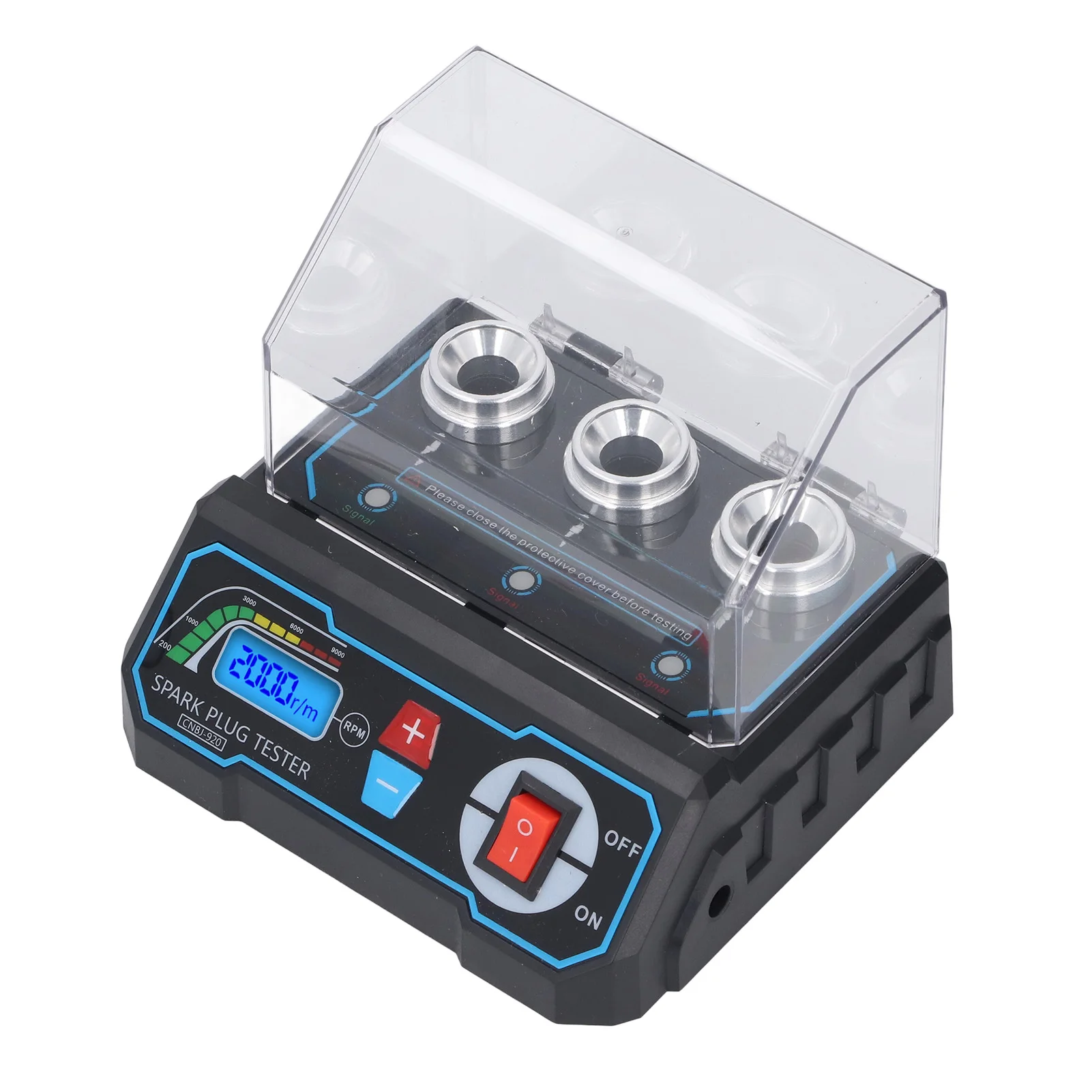 920 LCD Ignition Tester 3 Hole High Voltage Simulator For 12V Car Engine-Plug Test Tool 200-9000 RPM Adjustable