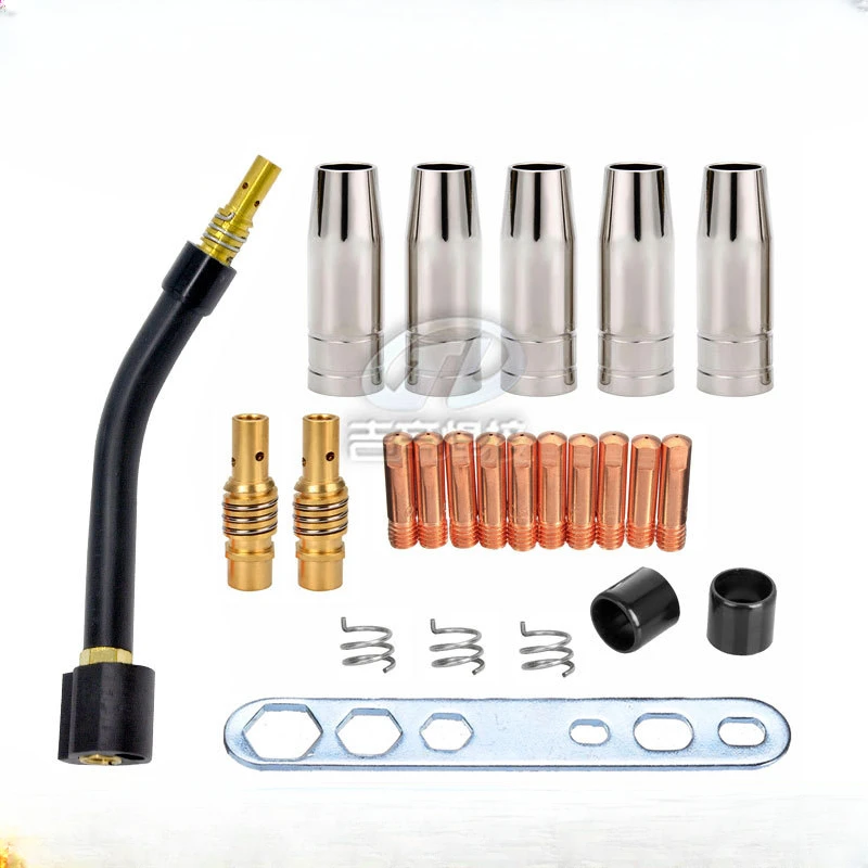 

Welding Accessories Mig/Mag Two Protection Welding Gun 15ak Conductive Nozzle Welding Gun Set 24Pcs Connecting Rod