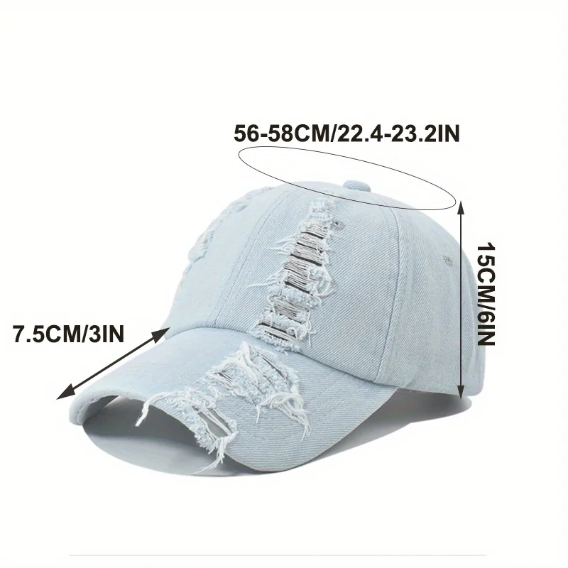 Shabby Baseball Cap Washed Adjustable Breathable Sun Protection Snapback Caps For Women Men Summer Travel Sports Hiking Dad Hat