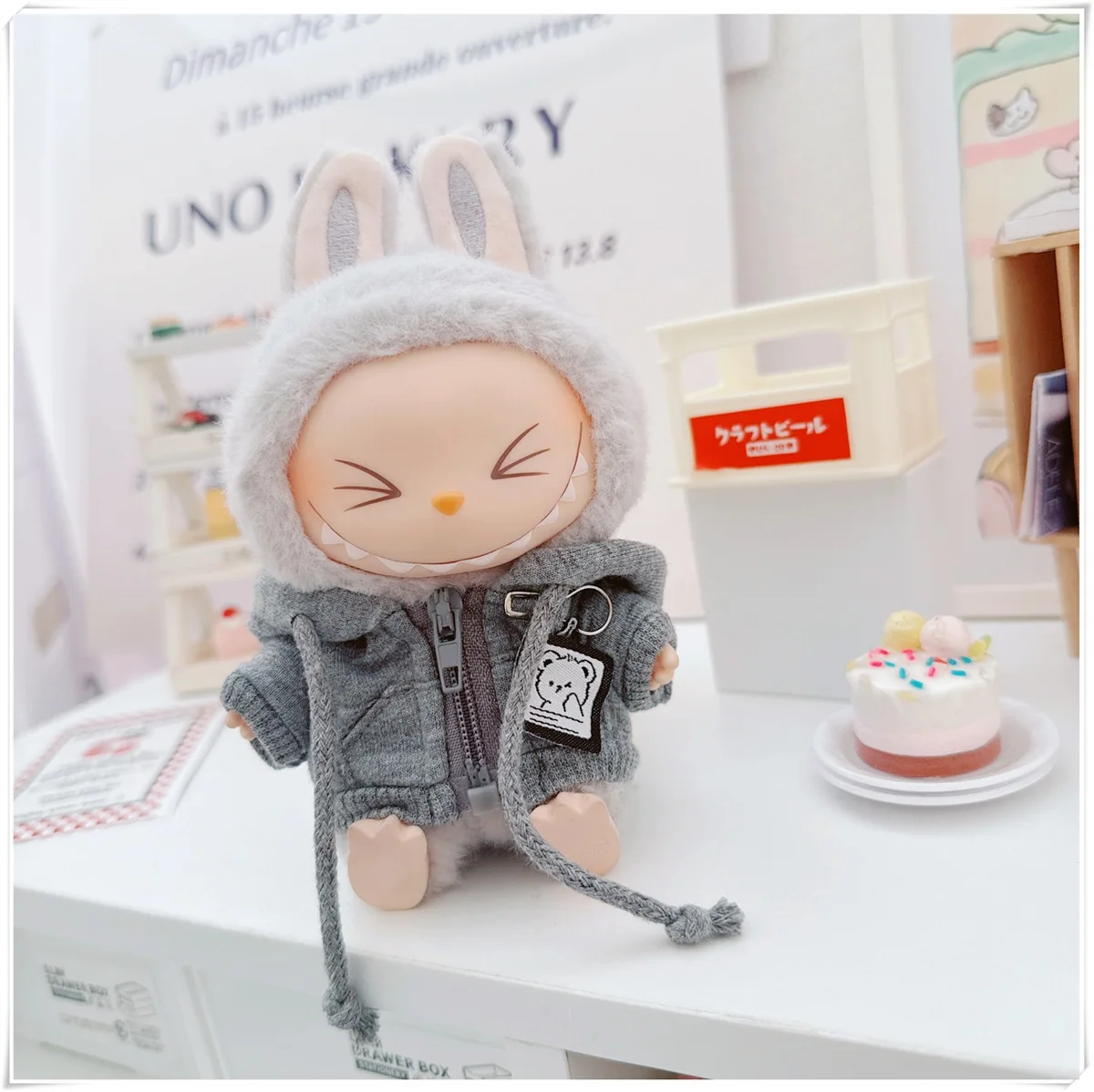 Labubu 인형 의류 아카데미 쿨 섀도우 유니폼 세트 17cm 봉제 인형 의류 액세서리 Labubu I II 아이돌 인형 앉아 파티