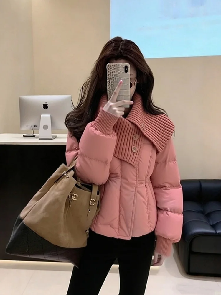 

Sli Korean Sle Plum Color Cotton Jaet Winter Thi Outerwear Faionable Anti-Aging Small Fraance Sle Coat