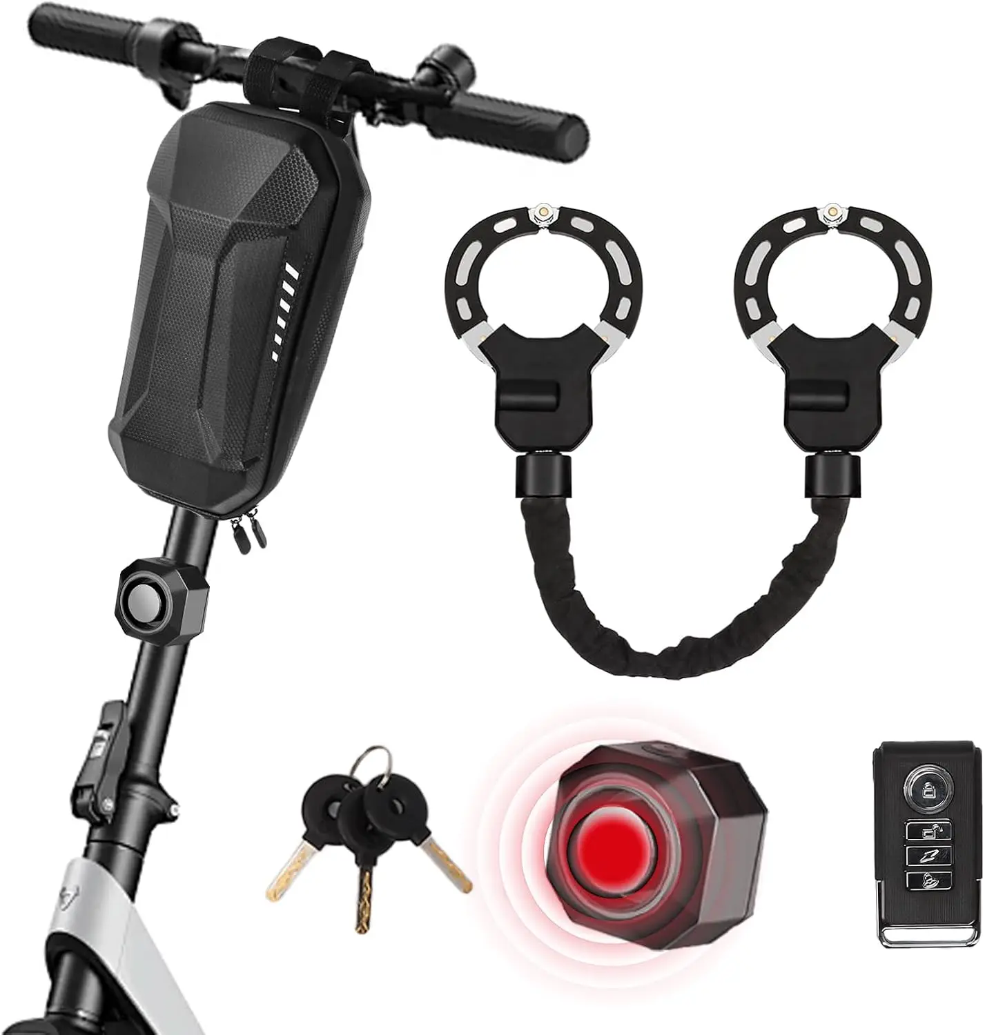 

Замок для электросамоката с сигнализацией, водонепроницаемая сумка, прочная цепь для электросамокатов и велосипедов