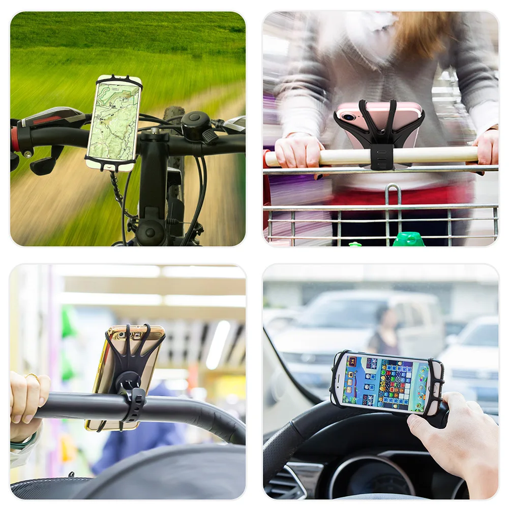 Soporte Universal de Teléfono Móvil para Manillar de Bici y Moto, Accesorio de Agarre para iPhone, Samsung, Xiaomi y Huawei