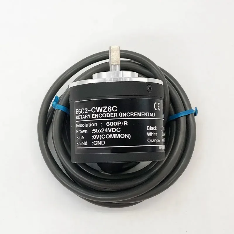 E6C2-CWZ6C Incremental Rotary Encoder 10-2000 P/R, NPN 5-24VDC A/B/Z Phases 2m Cable IP64