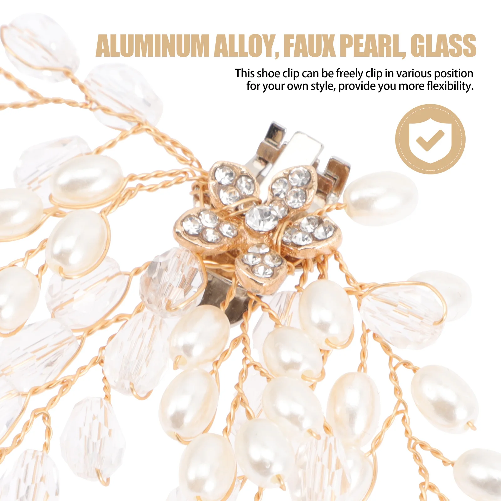 

2Pcs Wedding Shoe Clips Pearls Crystal Rhinestone Buckle Decor for Bridal Party Prom Banquet Shoes Accessories