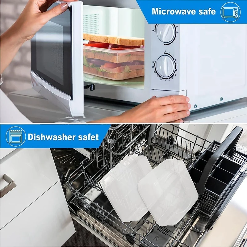3 PCS Sandwich Containers Lunch Boxes Sandwich Box Microwave And Dishwasher Safe Kitchen Storage Containers With Upgraded Snaps