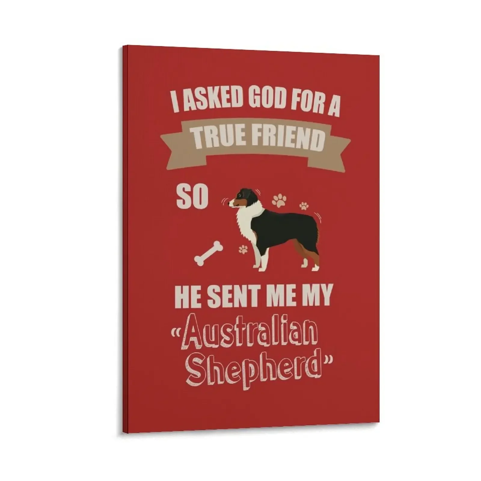 

I Love My Australian Shepherd Gifts Canvas Painting Bedroom deco room decorations for men Wall decoration poster