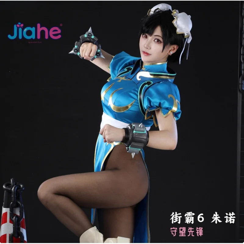 Overwatch الربط ستريت فايتر 6 جونو تشون لي تأثيري حلي هالوين المرأة مثير الصينية شيونغسام ملحق الدعامة مجموعة جديدة