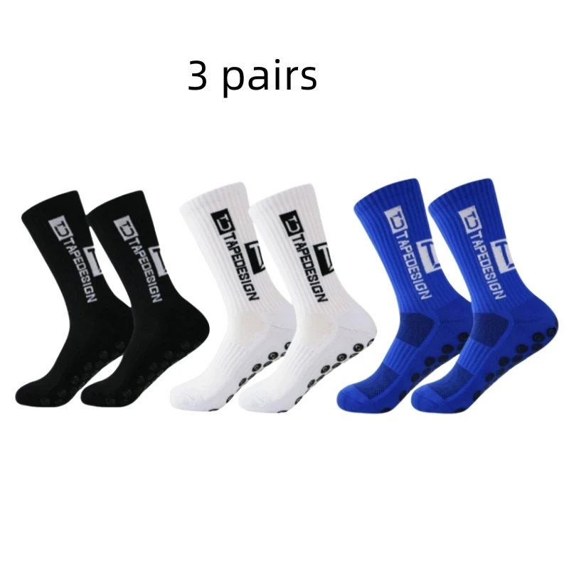 

Meias de futebol antiderrapante masculinas, meias de aperto de esportes ao ar livre, novo, 39-45, 3 pares