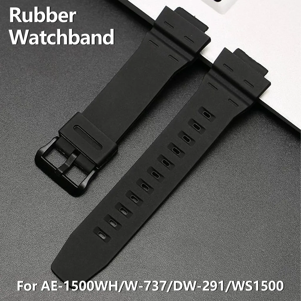 Soft Resin Rubber Watchband for AE-1500WH W-737 DW-291 WS1500 AE1500 Watch Strap 18mm Sports Replacement Bracelet Belt Watchband