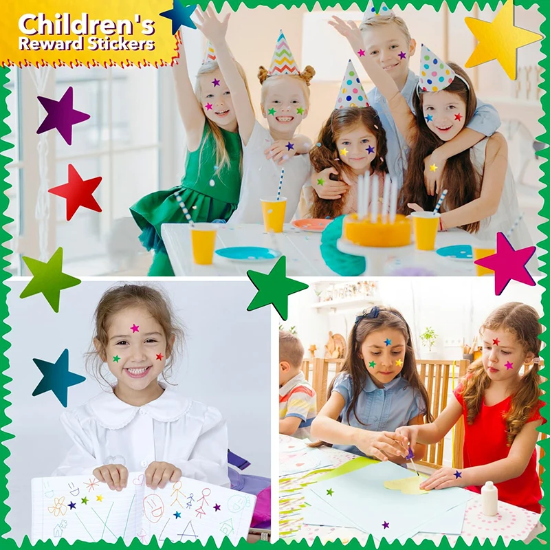 10 Sheets Star Stickers 9 Colours Reward Stickers 540 Pcs Scrapbook Sticker Set 1.3 cm Star Stickers for Book Cup Gift Box DIY
