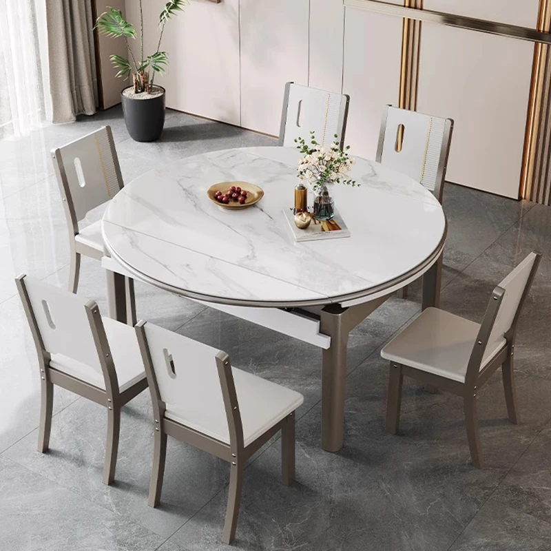 White Extension Dining Table Modern Foldingspace Saving Kitchen Dining Table Round Living Room Table A Manger Home Furniture