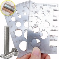 Stainless Steel Screw Measuring Ruler Thread Checker Screw Measurement Ruler Bolt Nut Screw Pitch Bit Caliper Metric Gauge Tool