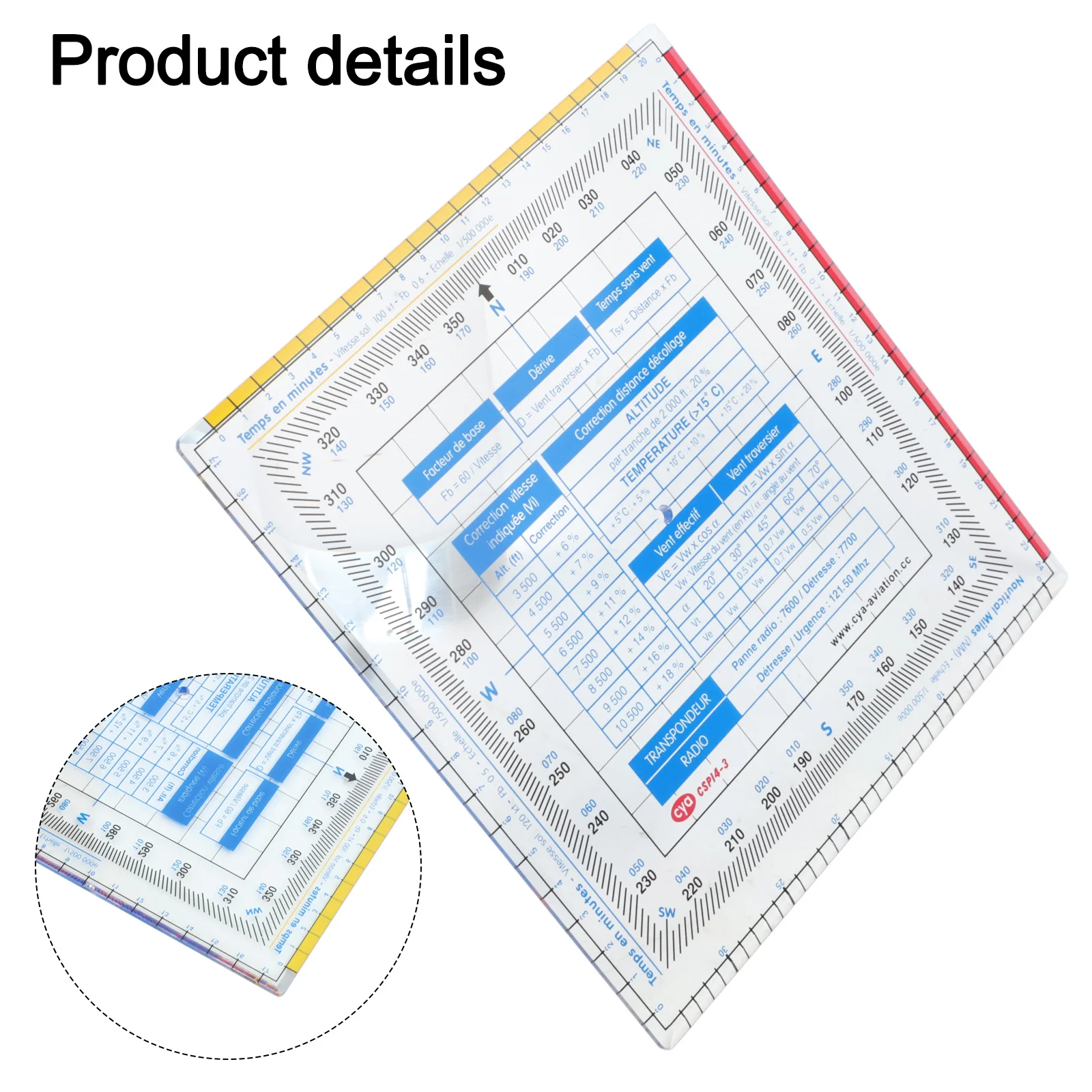 Aviation Navigation Ruler Map Protractor Flight Calibration Tool Plastic Drawing For Compass For Students Carpentry And Vector L