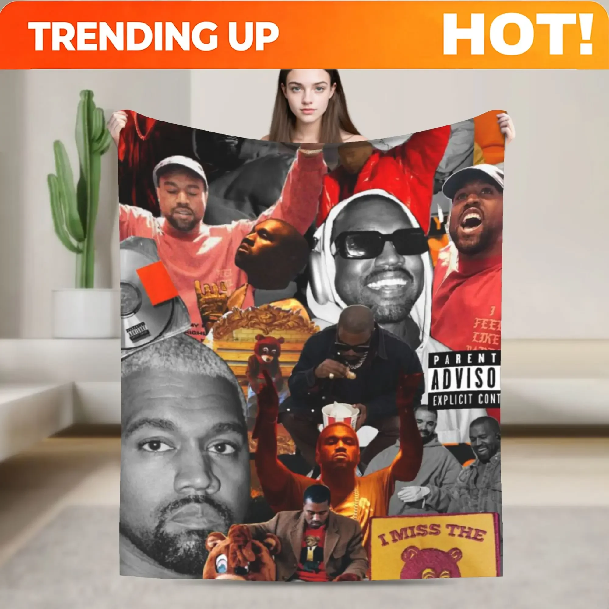 Custom Kanyes Wests Blanket Super Soft Warm Throw Blankets For Bed 50x60 Inch Multiple Sizes Rug Piece