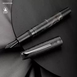Hongdian N7 Fountain Pen Beautiful Gray Moon Rabbit Totem Cap Resin Piston Ink Pen EF/F 0.4/0.5mm Smooth Writing School Supplies